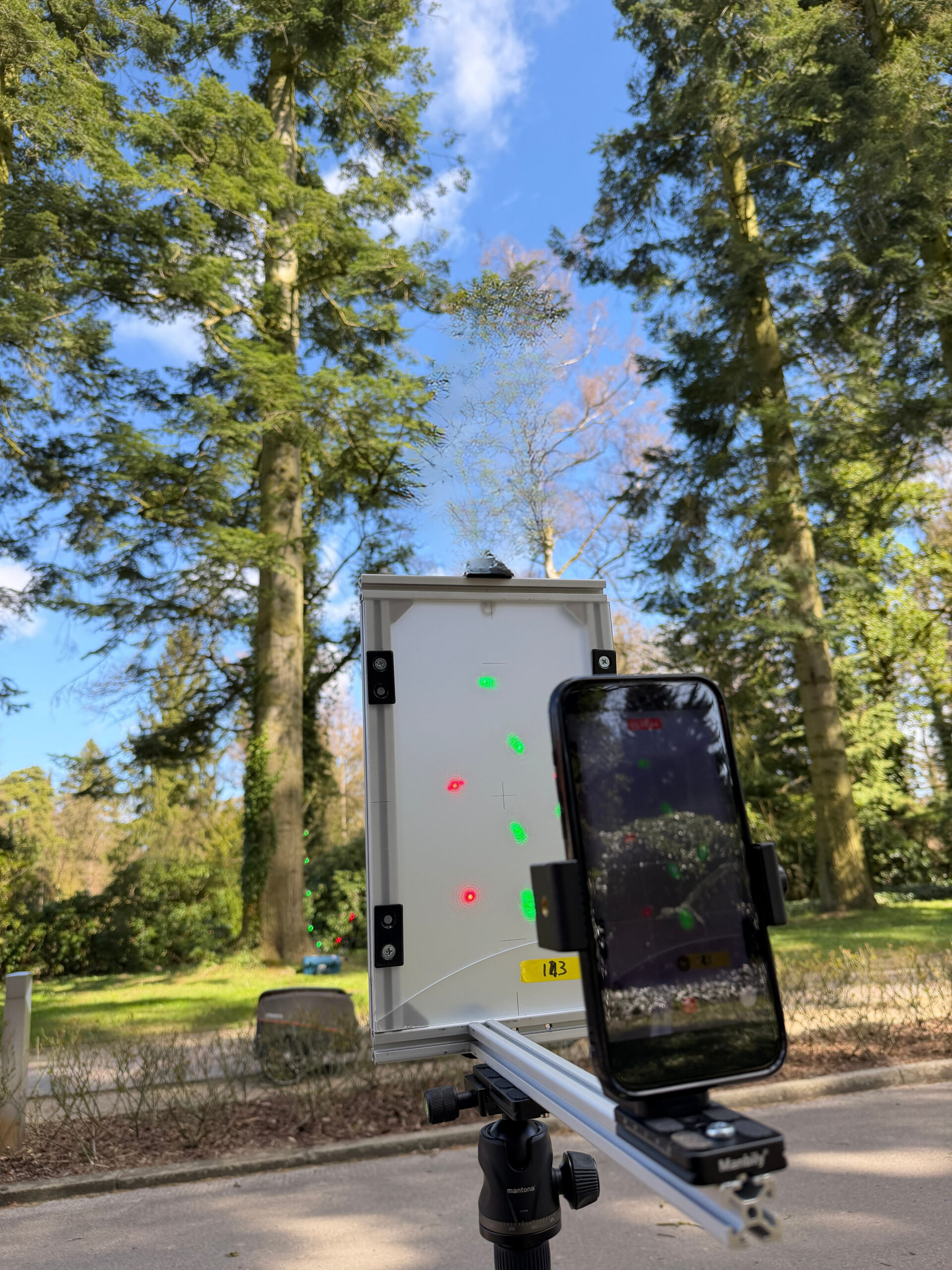 LOFOR being used outside, with the lasers active